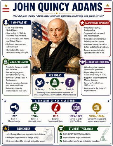 John Quincy Adams I Historical Figures I Infographic
