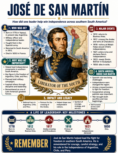José de San Martín I Historical Figures I Infographic
