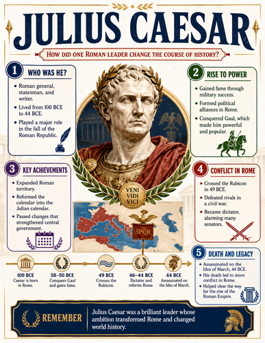 Julius Caesar I Historical Figures I Infographic