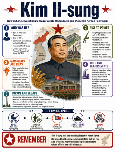 Kim Il-Sung I Historical Figures I Infographic