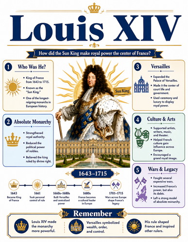 Louis XIV I Historical Figures I Infographic