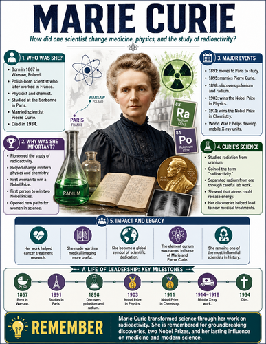 Marie Curie I Historical Figures I Infographic