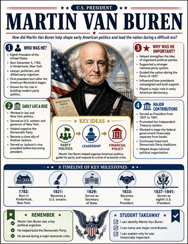 Martin Van Buren I Historical Figures I Infographic