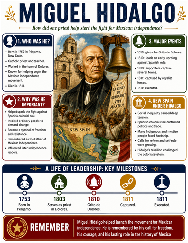 Miguel Hidalgo I Historical Figures I Infographic
