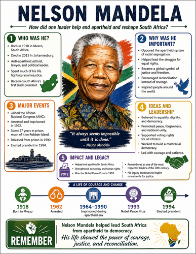 Nelson Mandela I Historical Figures I Infographic