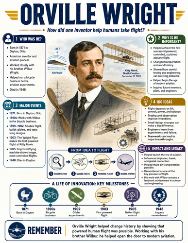 Orville Wright I Historical Figures I Infographic