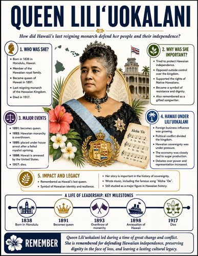 Queen Liliʻuokalani I Historical Figures I Infographic