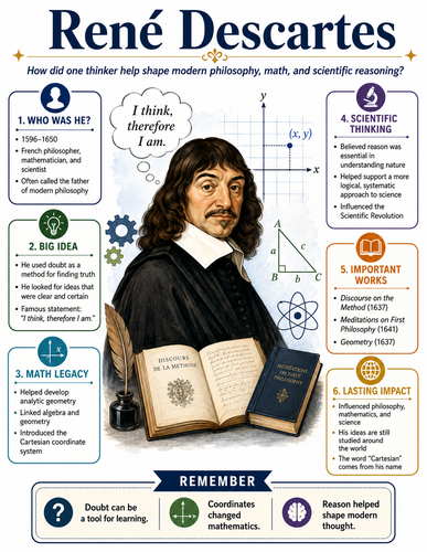 René Descartes I Historical Figures I Infographic
