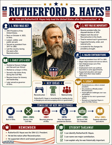 Rutherford B. Hayes I Historical Figures I Infographic