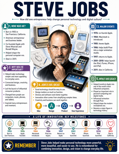 Steve Jobs I Historical Figures I Infographic