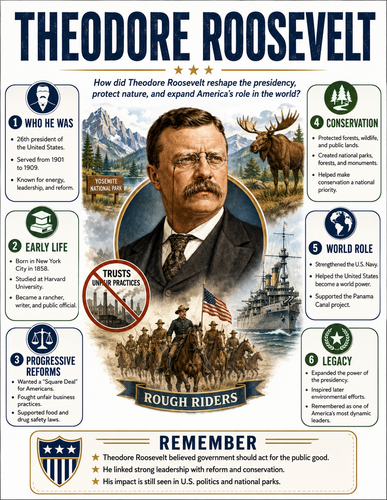 Theodore Roosevelt I Historical Figures I Infographic