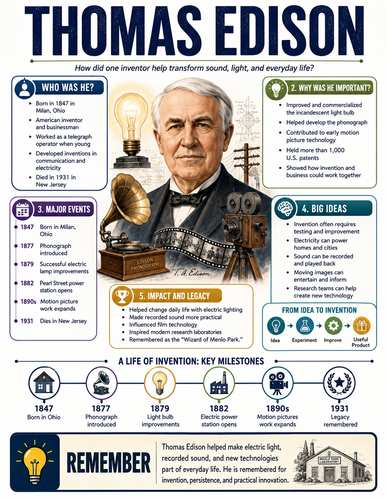 Thomas Edison I Historical Figures I Infographic