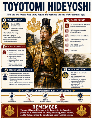 Toyotomi Hideyoshi I Historical Figures I Infographic