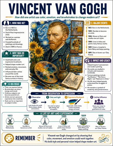 Vincent van Gogh I Historical Figures I Infographic