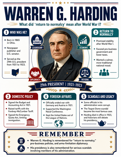 Warren G. Harding I Historical Figures I Infographic