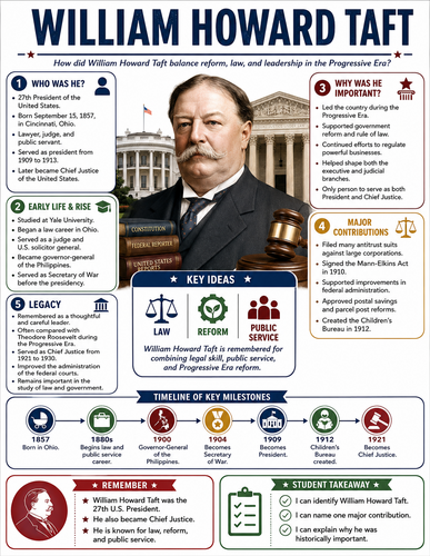 William Howard Taft I Historical Figures I Infographic