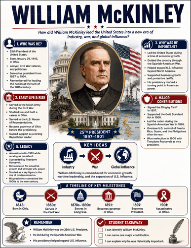 William McKinley I Historical Figures I Infographic