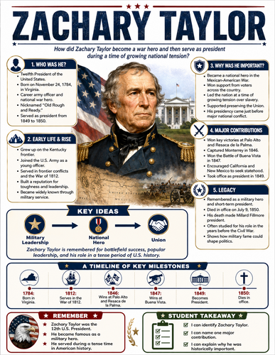 Zachary Taylor I Historical Figures I Infographic