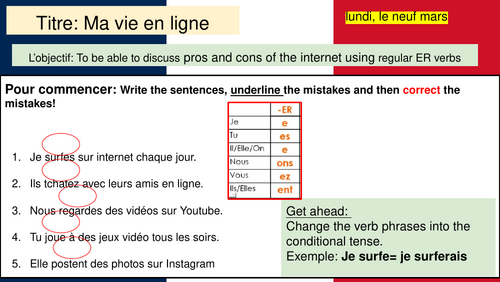 Ma vie en ligne|  French| Module 1| New GCSE Spec