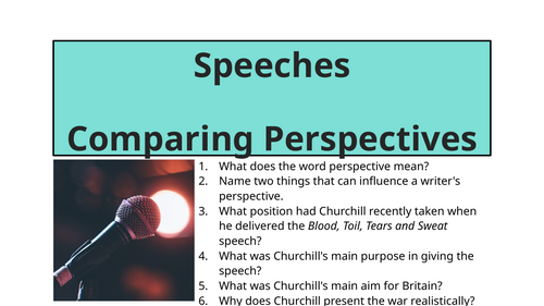 Speeches - Comparing Perspectives (Churchill and Blair)
