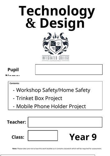 KS3 (year 9)  - Project booklet resource