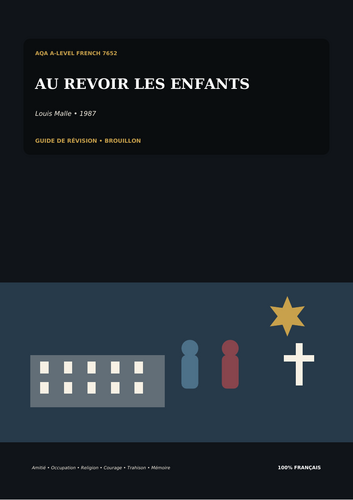 AQA A-Level French 7652 | Au revoir les enfants | Bilingual + French Revision Guides
