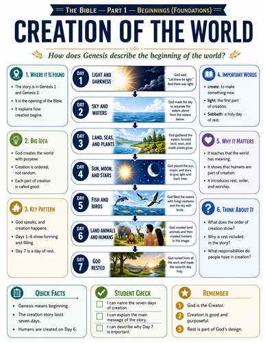 Creation of the World I The Bible I Infographic