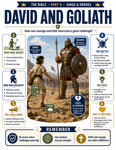 David and Goliath I The Bible I Infographic