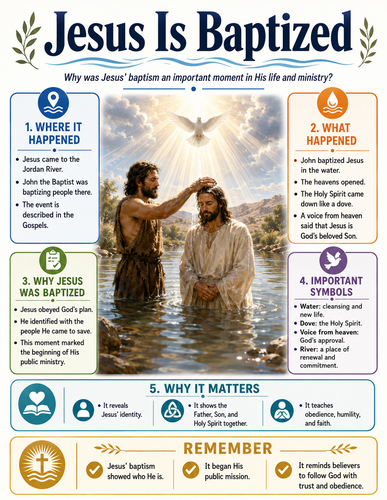 Jesus is Baptized I The Bible I Infographic