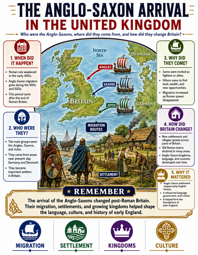 The Anglo-Saxon Arrival in the United Kingdom I Infographic