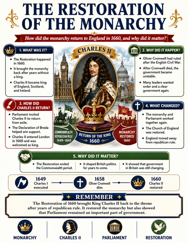The Restoration of the Monarchy I Infographic