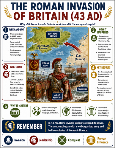 The Roman Invasion of Britain I Infographic