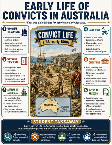Early Life of Convicts in Australia I Infographic