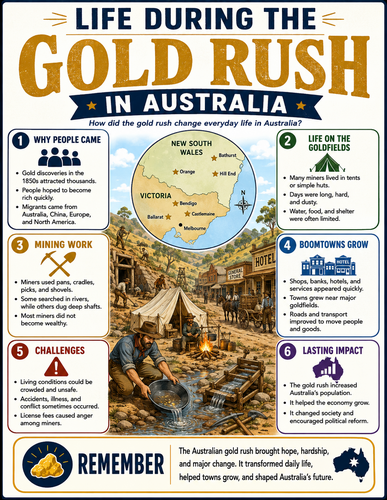 Life During the Gold Rush in Australia I Infographic
