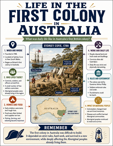 Life in the First Colony in Australia I Infographic