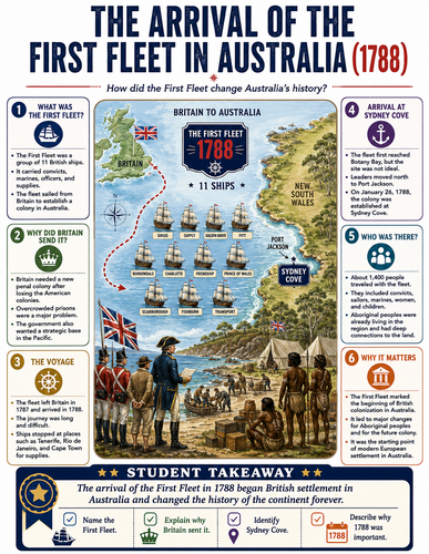 The Arrival of the First Fleet in Australia I Infographic