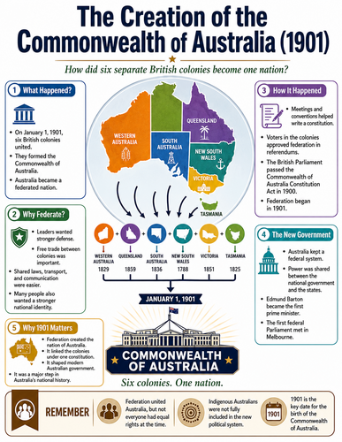 The Creation of the Commonwealth of Australia I Infographic