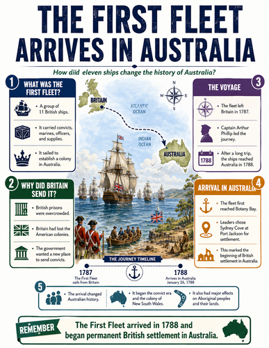 The First Fleet Arrives in Australia I Infographic