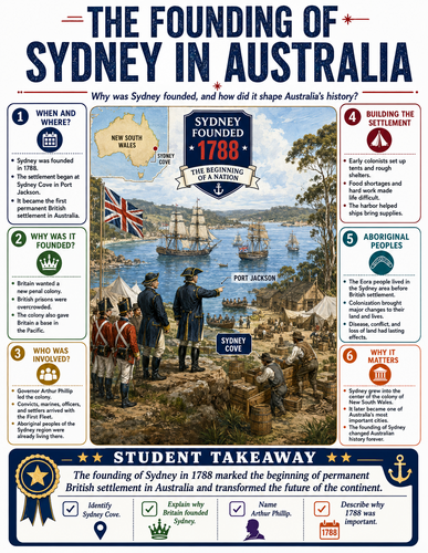 The Founding of Sydney in Australia I Infographic