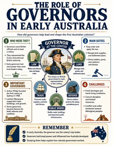 The Role of Governors in Early Australia I Infographic