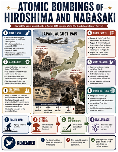 Atomic Bombings of Hiroshima and Nagasaki I Infographic