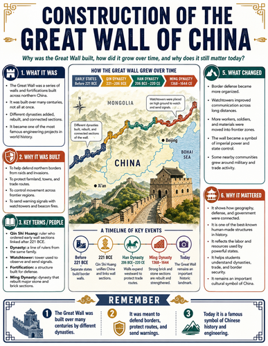 Construction of the Great Wall of China I Infographic
