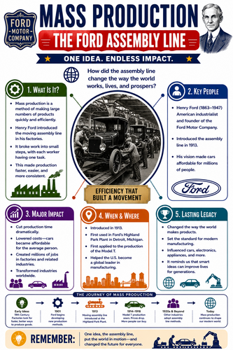 Mass Production - the Ford Assembly Line I Infographic
