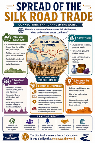 Spread of the Silk Road Trade I Infographic