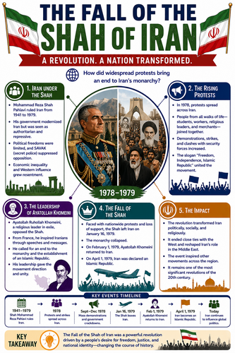 The Fall of the Shah of Iran I Infographic
