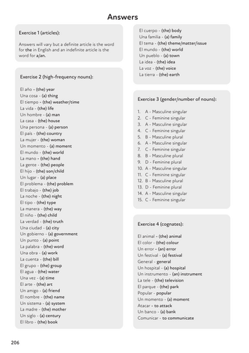 Grammar workbook answers key