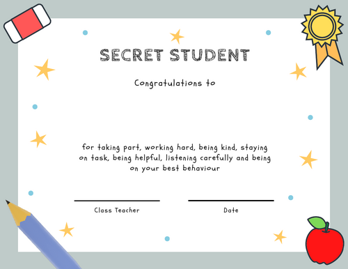 Secret student certificates