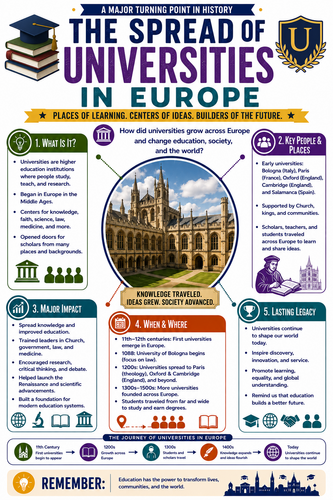 The Spread of Universities in Europe I Infographic