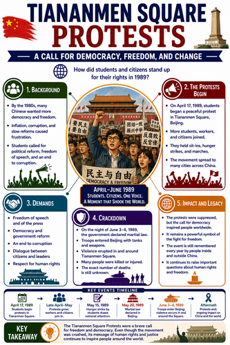 Tiananmen Square Protests I Infographic