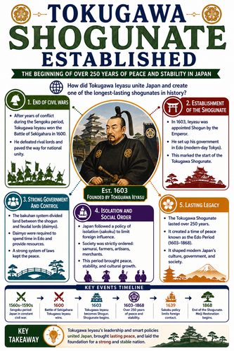 Tokugawa Shogunate Established I Infographic